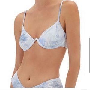 Jonathan Simkhai Camila Sky Tie-Dye Side-Ruched Bikini Top & Bottom Small NWT
